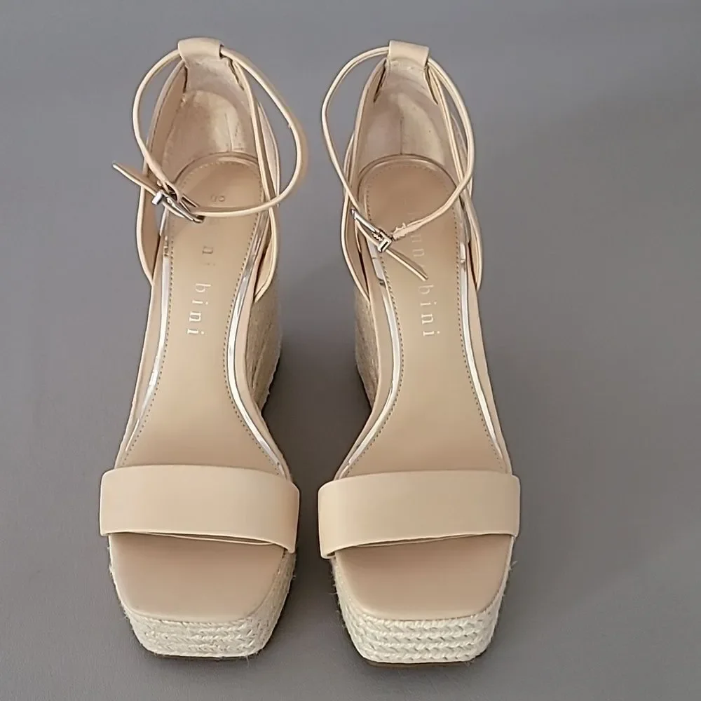 Gianni bini Safina Jute Platform Wedges Size 9.5